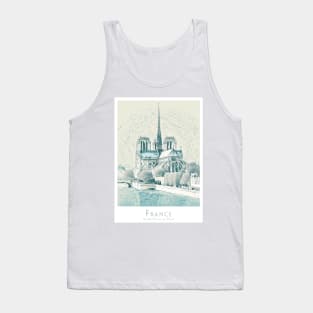 Serene Notre-Dame de Paris France Illustration Tank Top